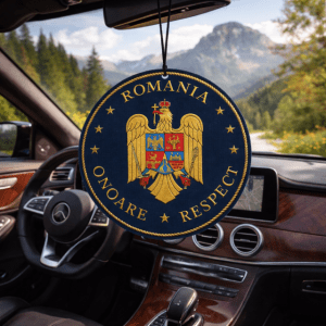 ODORIZANT AUTO PREMIUM ROMANIA GOLD FOLIO. O bijuterie auto. O declarație de stil și respect.