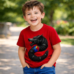 New! TRICOU LUPUL DACIC PENTRU COPII. 6 -12 ANI. Perfect pentru joaca micilor exploratori care nu stau locului!