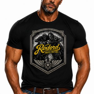 New! TRICOU REXFORD ROCK & MOTORS. Marimi pana la 4XL. 100% Bumbac Cod RM3
