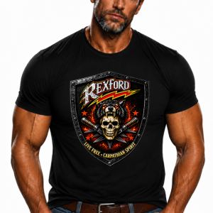 New! TRICOU REXFORD ROCK & MOTORS. Marimi pana la 4XL. 100% Bumbac Cod RM4