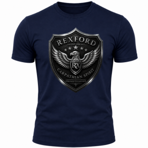 New! Tricou Rexford Heritage Navy Bleumarin / Marimi pana la 4XL / Eleganță. Identitate. Rafinament.