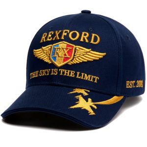 Sapca REXFORD Luxury Aviation Series ⭐⭐⭐⭐⭐The Sky Is The Limit. Navy Gold 56 cm. Reglabila.