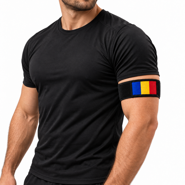 ChatGPT Image 24 sept. 2026, 20_27_24 Banderola pentru brat cu TRICOLOR BRODAT - imagine 1