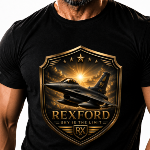 Tricou AVIATION REXFORD® F-16 GOLD EDITION. Marimi pana la 5XL.